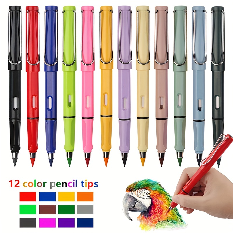 Newest Kids Everlasting Pencil 12 Colors Unlimited Erasable Inkless Pen Eternal  Pencil with Eraser Forever Pencil - China Colorful, Stationery