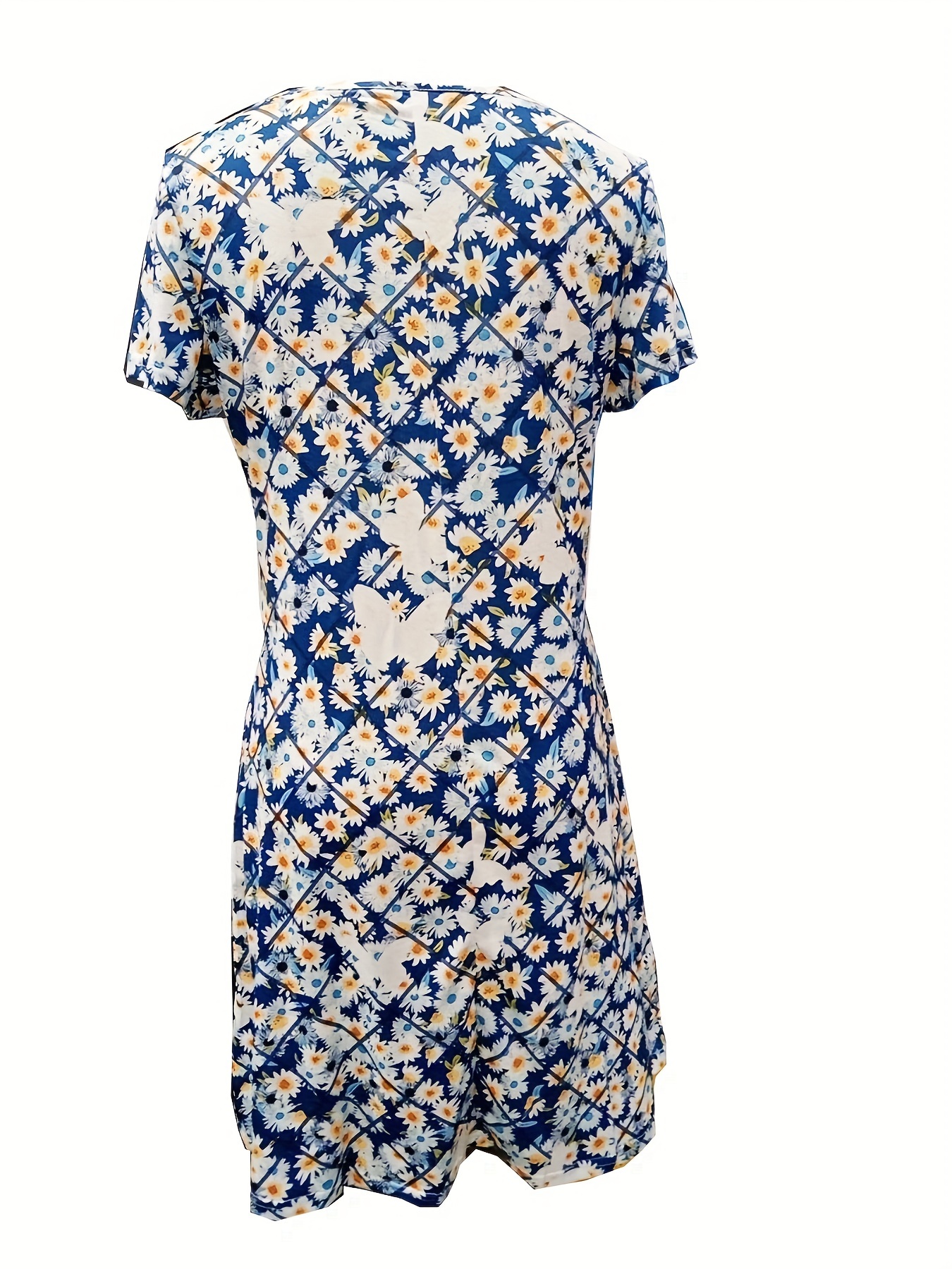 Плаття з квітковим принтом, елегантне плаття з коротким рукавом для весни та літа, жіночий одяг