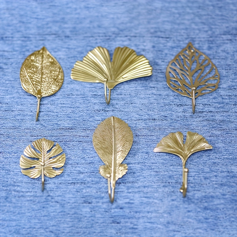 Brass Leaf Wall Hanging (Set of 8), Wall Decor