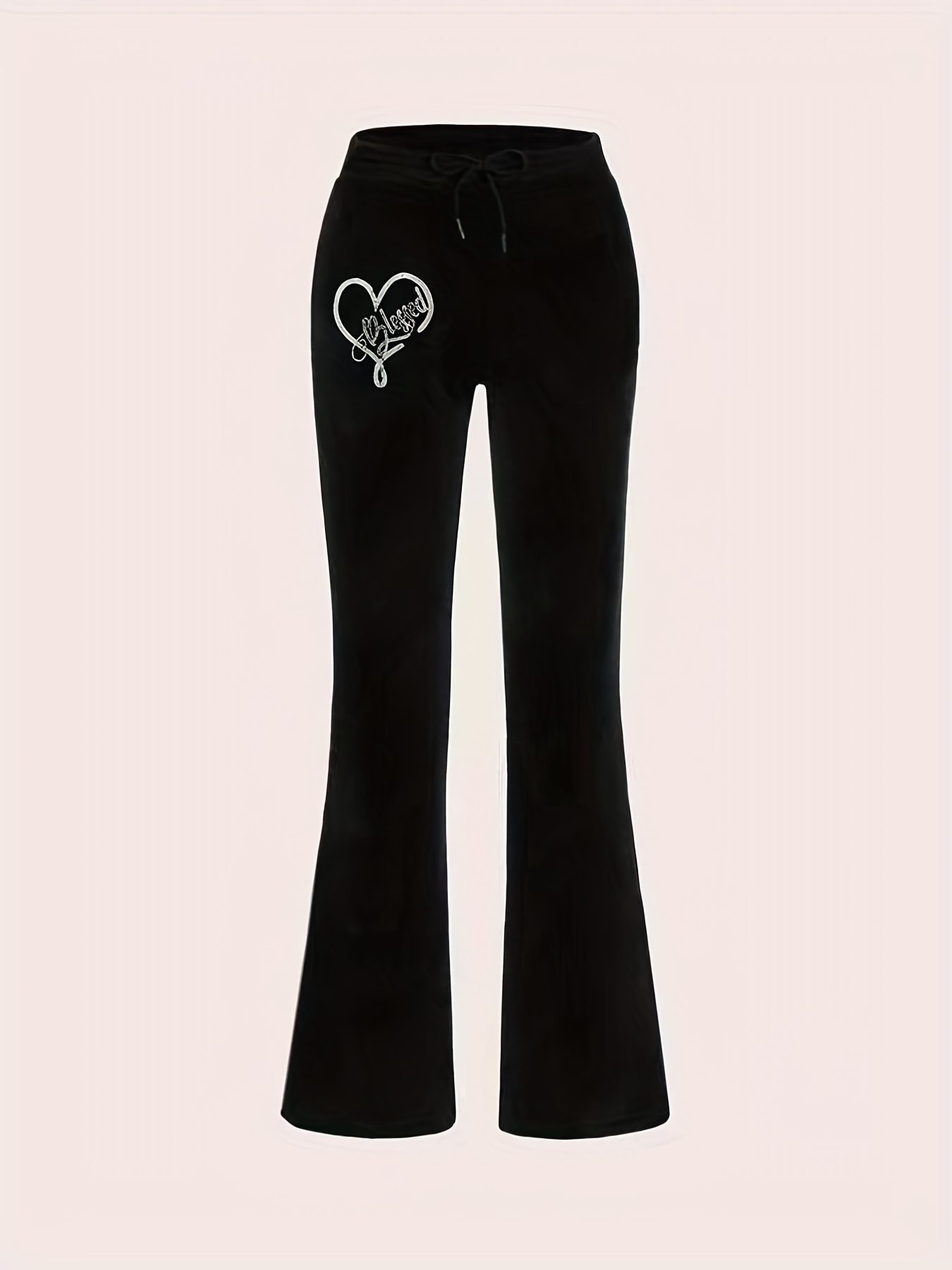 Valentine's Day Women's Casual Solid Sequined Pants Stretchy - Temu