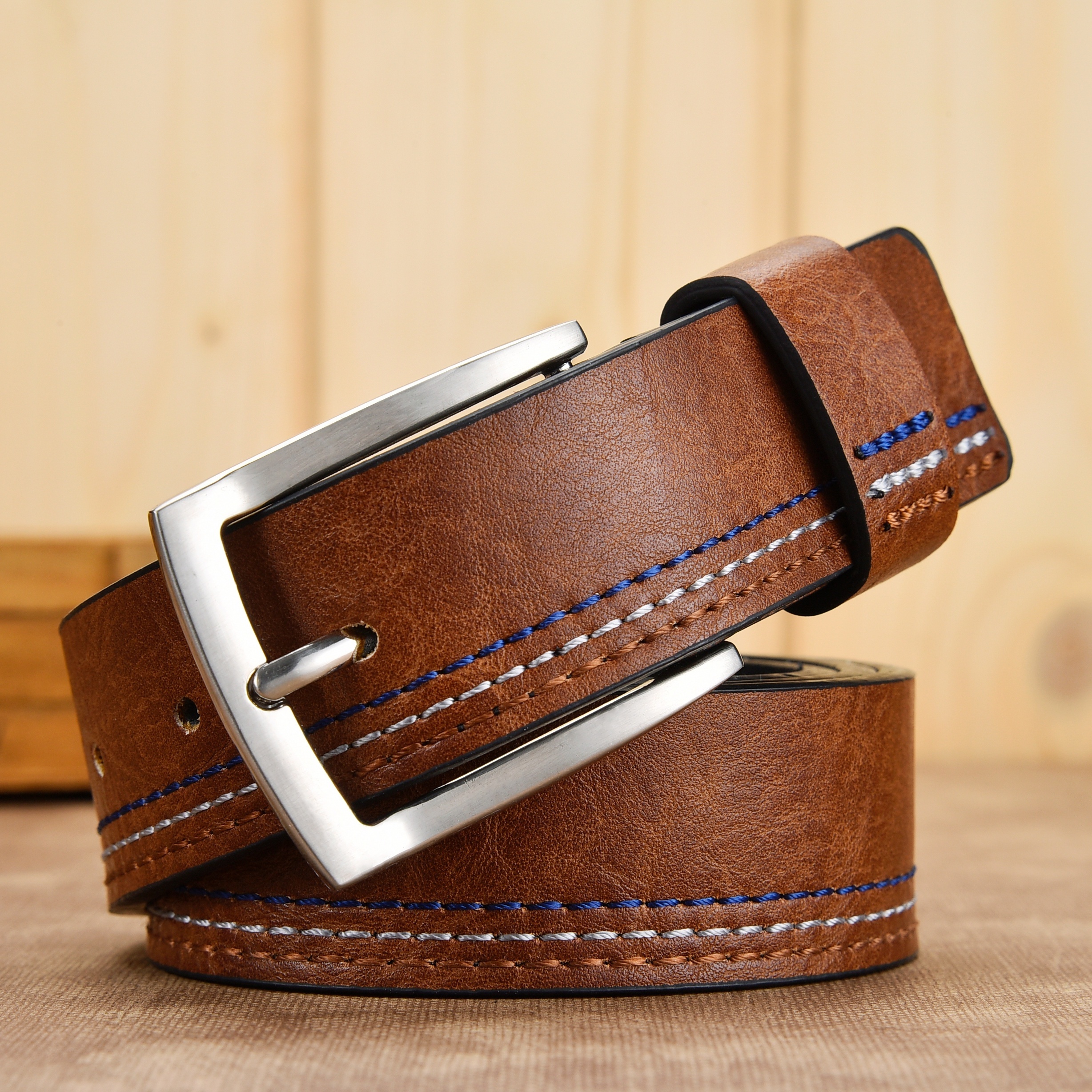 1pc Men Automatic Square Buckle Business Belt, For Daily Life