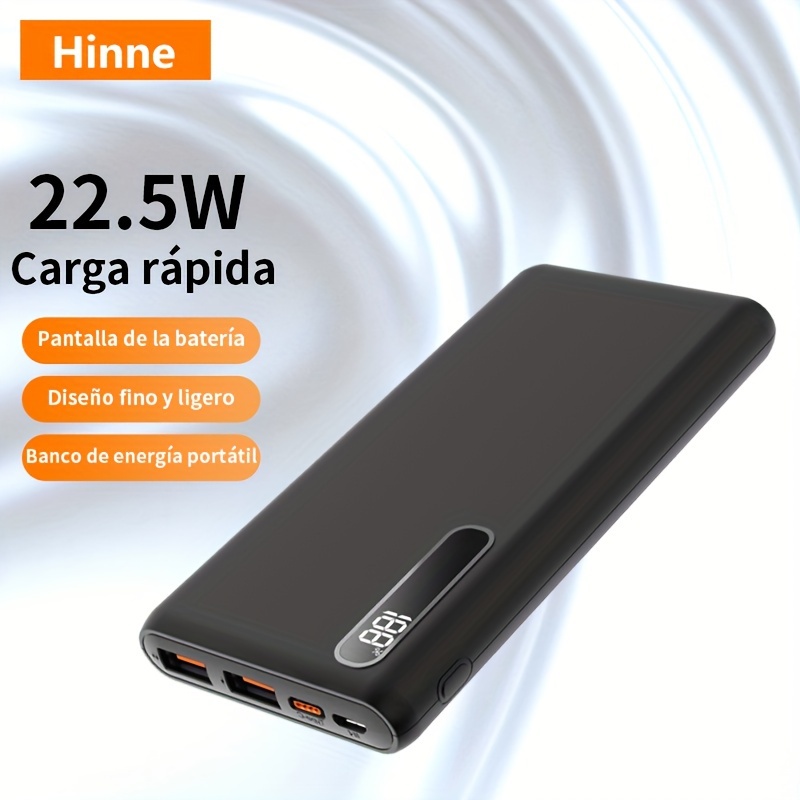 Bateria Externa Carga Rapida,22.5W Batería Externa 24000mAh Power Bank con  Pantalla LED Bateria Portatil USB C con 2 Entradas y 3 Salidas Compatible  con iPhone, Samsung, Huawei, Tableta y MáS. : 