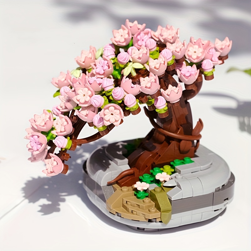 Bloc de construction de roses MOC, Bouquet de petites particules,  Compatible avec Lego, fleur assemblée, série de roses, cadeau de vacances