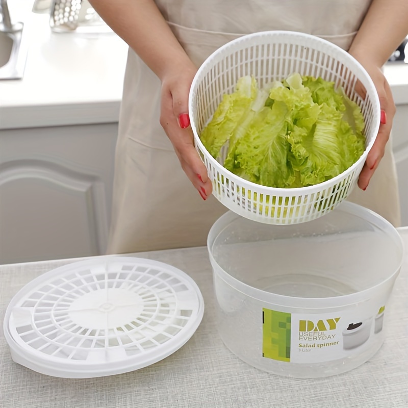 Large Salad Spinner - Manual Vegetable Washer And Dryer - Effortlessly  Remove Excess Water For Crisp And Fresh Salads - Temu