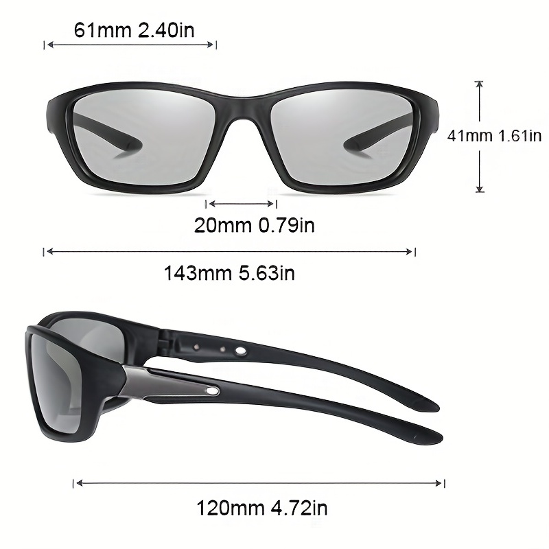 1pc Mens Photochromic Polarized Sunglasses Cycling Glasses Outdoor