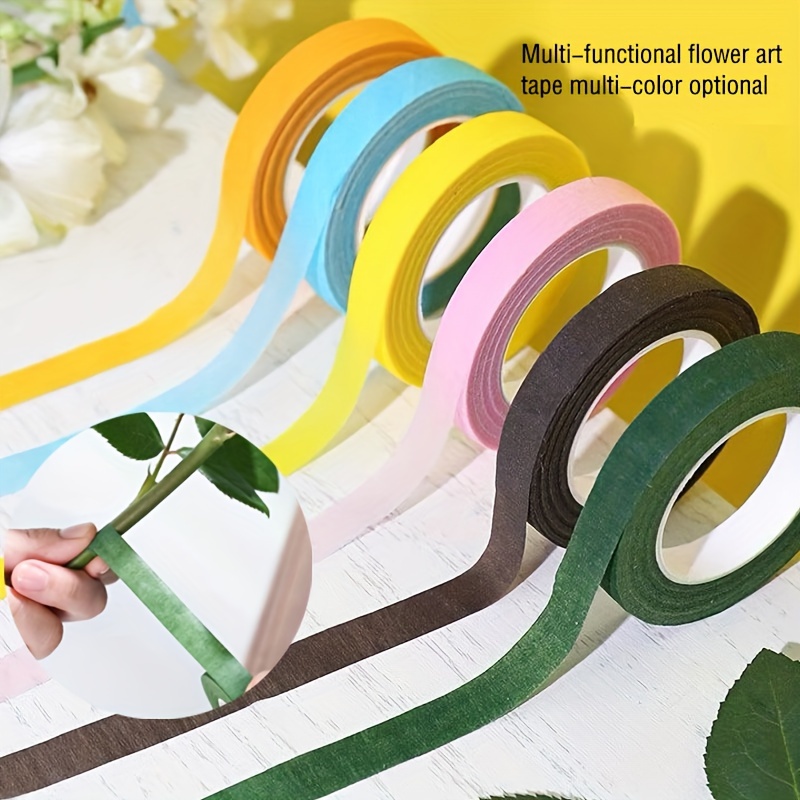 Floral Green Tapes 12mm*22m/25yds ROLL Tape Corsages Buttonhole Artificial  Flower Stamen Wrap Florist Green Tapes Stretchy Tape