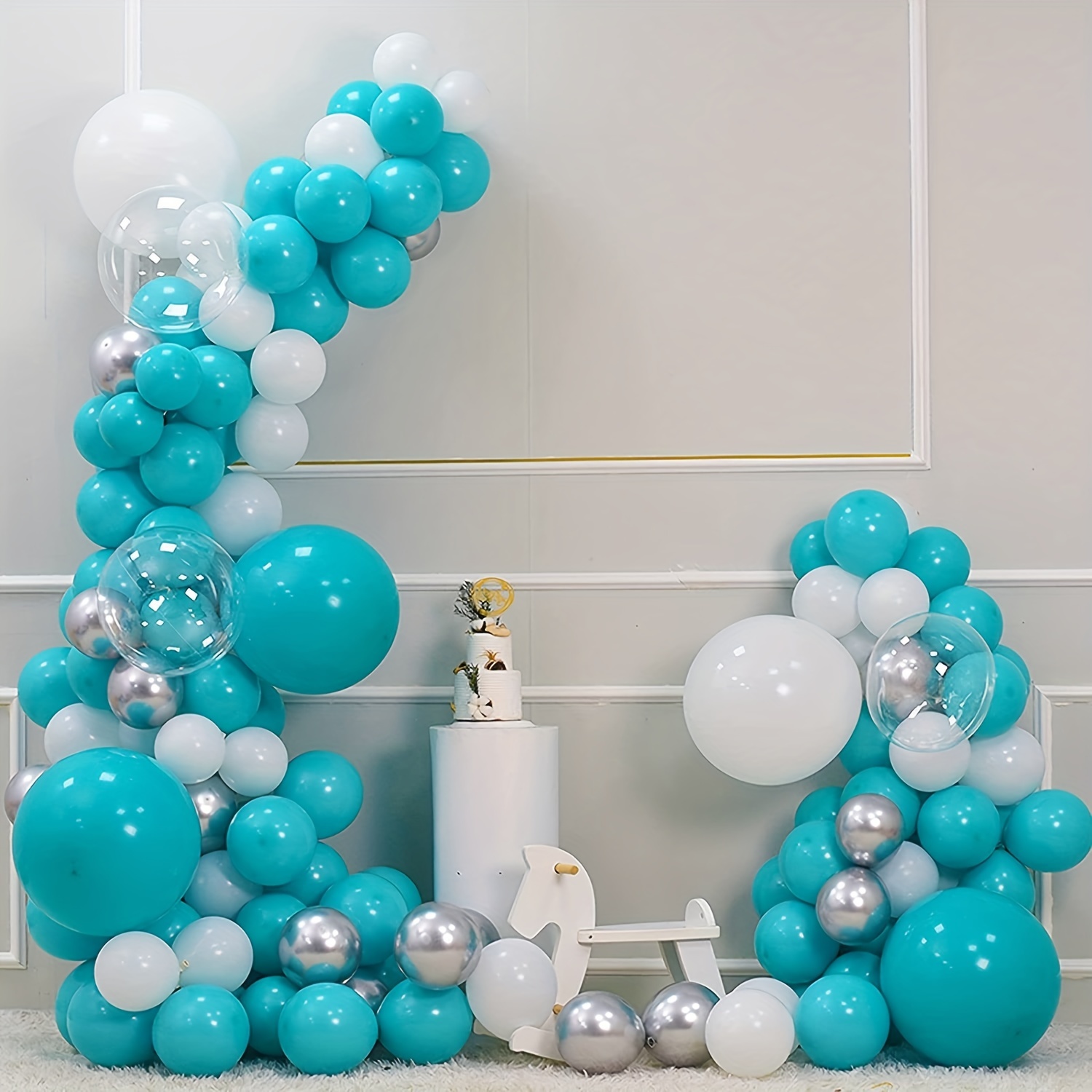 Teal Blue Party Latex Balloons Blue Party Latex Balloon - Temu Australia