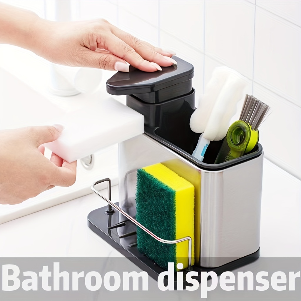 Dish Soap Dispenser With Sponge Holder For Sink Countertop - Temu