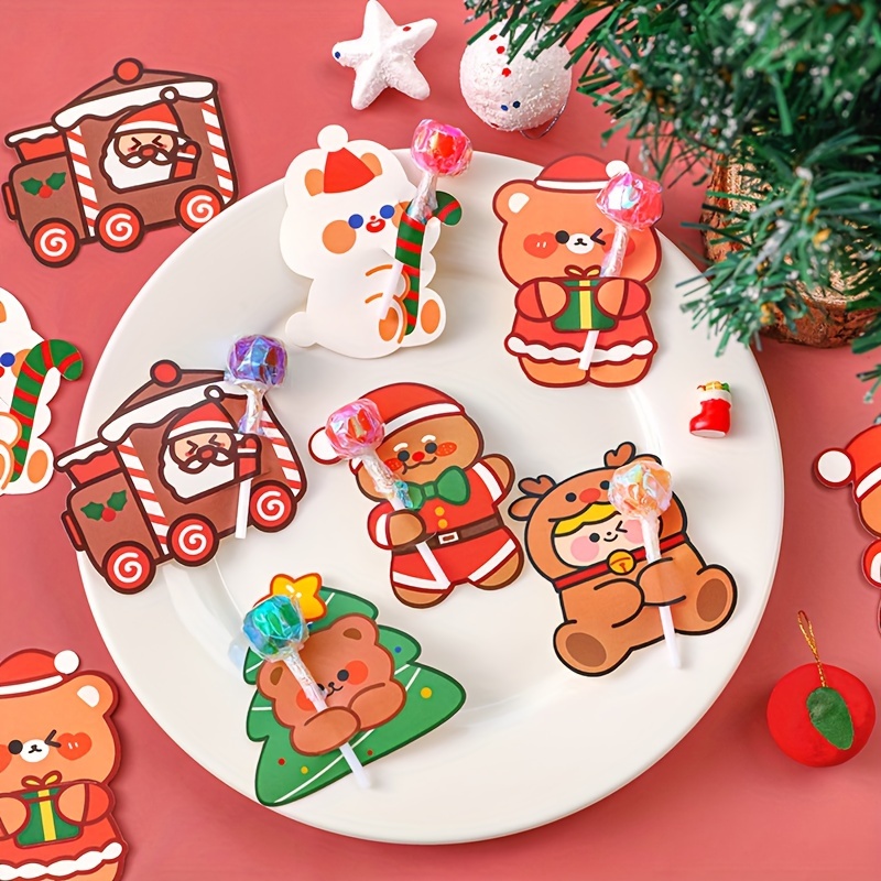 50 Stück Weihnachts Lutscher Papierkarten Süßigkeiten Zucker - Temu Germany
