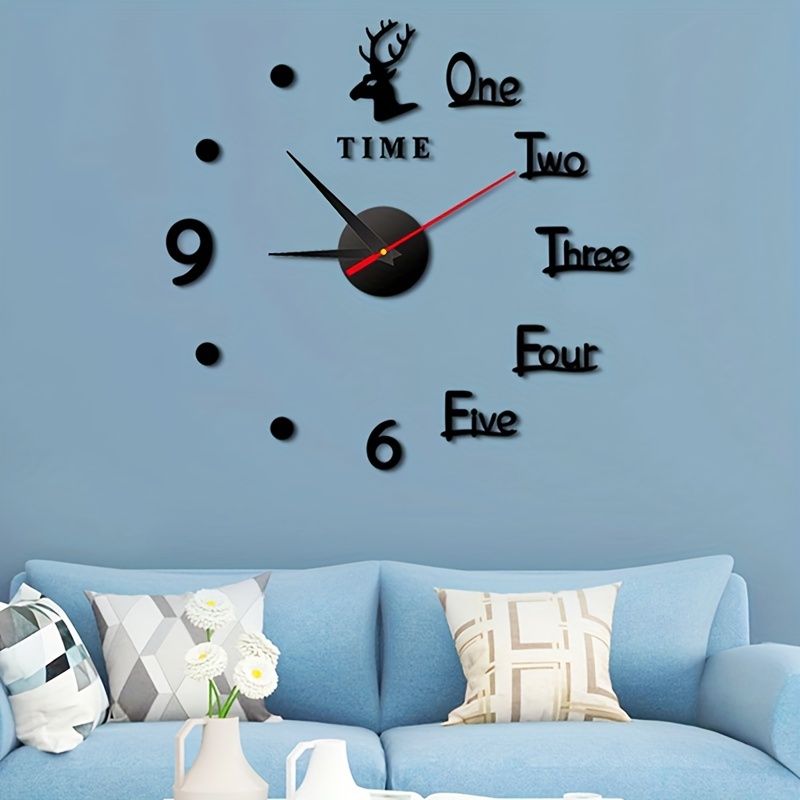 Anself Conjunto de DIY Reloj de pared extraíble adhesivo de
