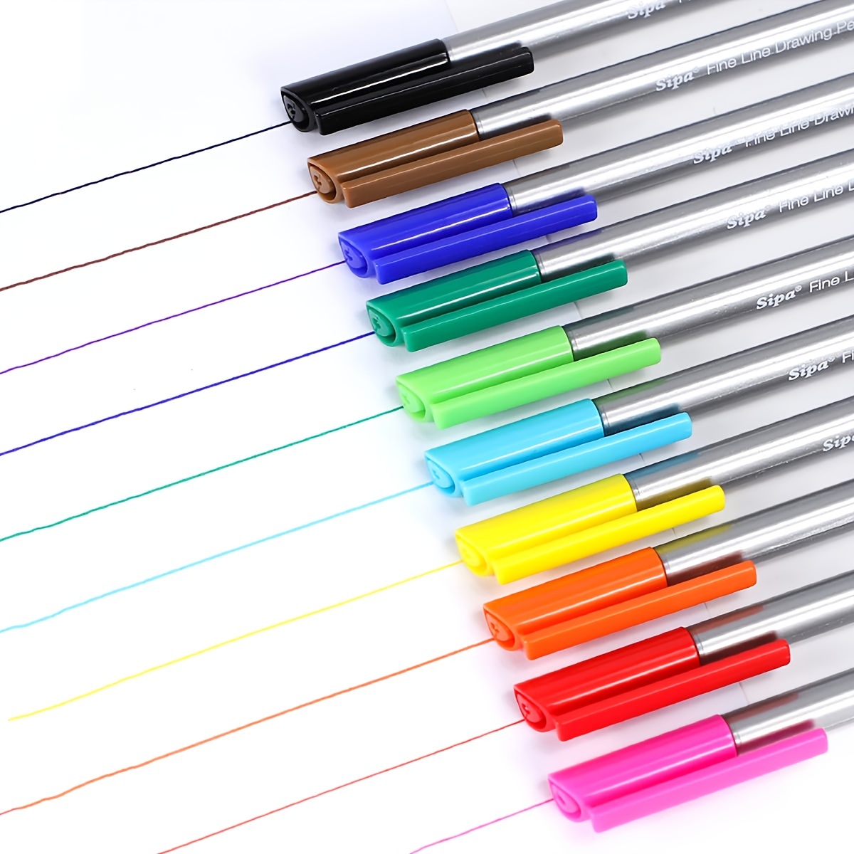 Sipa 10 Colors Fiber pen 0.38mm Fine Sketch Needle Technical Pen