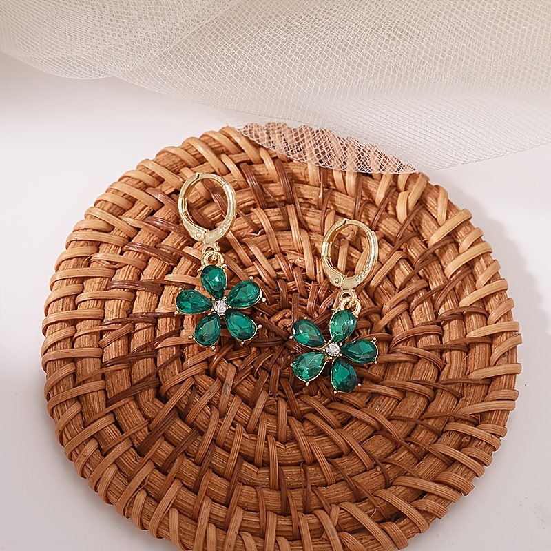 Rattan Earrings Green