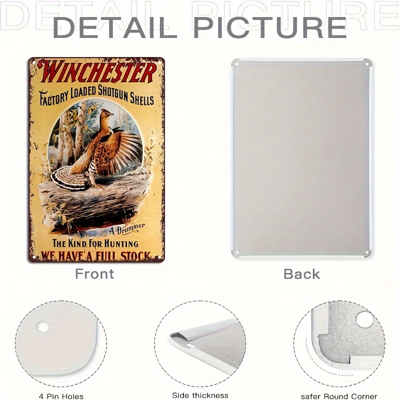 Retro Winchester Metal Sign Vintage Hunting Hunter Tin Sign - Temu