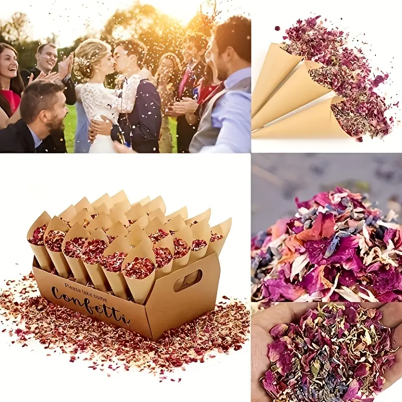 Confetti Dried Flowers And Petals - 100% Natural Wedding Confetti Dried  Flower Petals Pop Wedding And Party Decoration Biodegradable Rose Petal  Confetti - Temu
