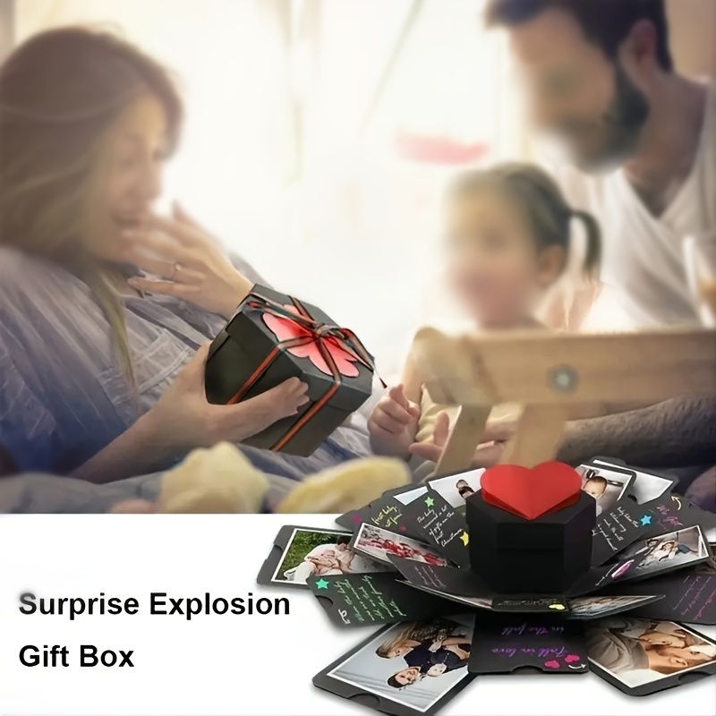 1pc DIY Explosion Gift Box, DIY Love Memory, Scrapbook, Photo Album Box For  Birthday, Anniversary, Wedding, Valentine, Mother's Day, Father's Day And