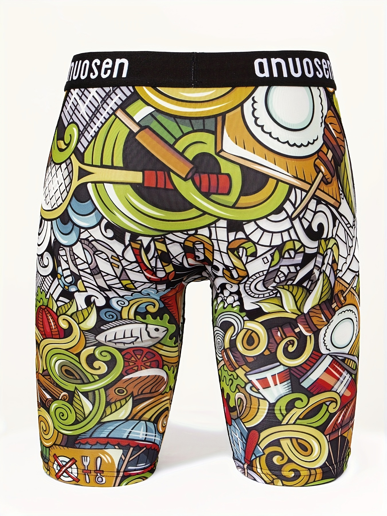 Men's Tribal Print Fashion Novelty Graphic Long Boxer Briefs - Temu