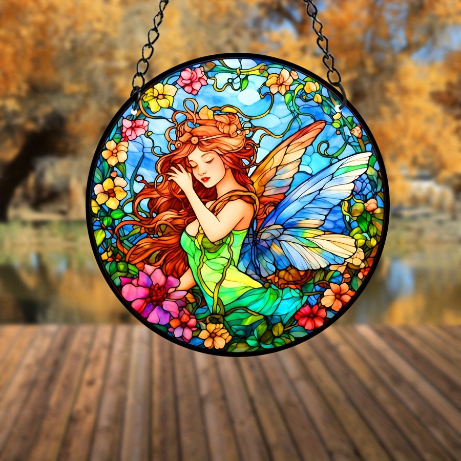 Fairy Stained Window Hanging fairy Decor Suncatcher For - Temu