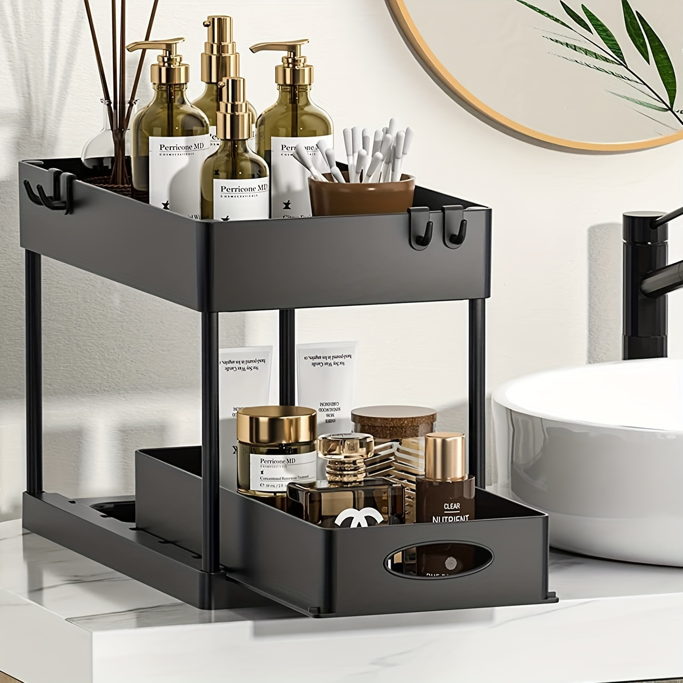 1pc Multifunctional Draw And Pull Type Sink Organizer, Double-layer ...