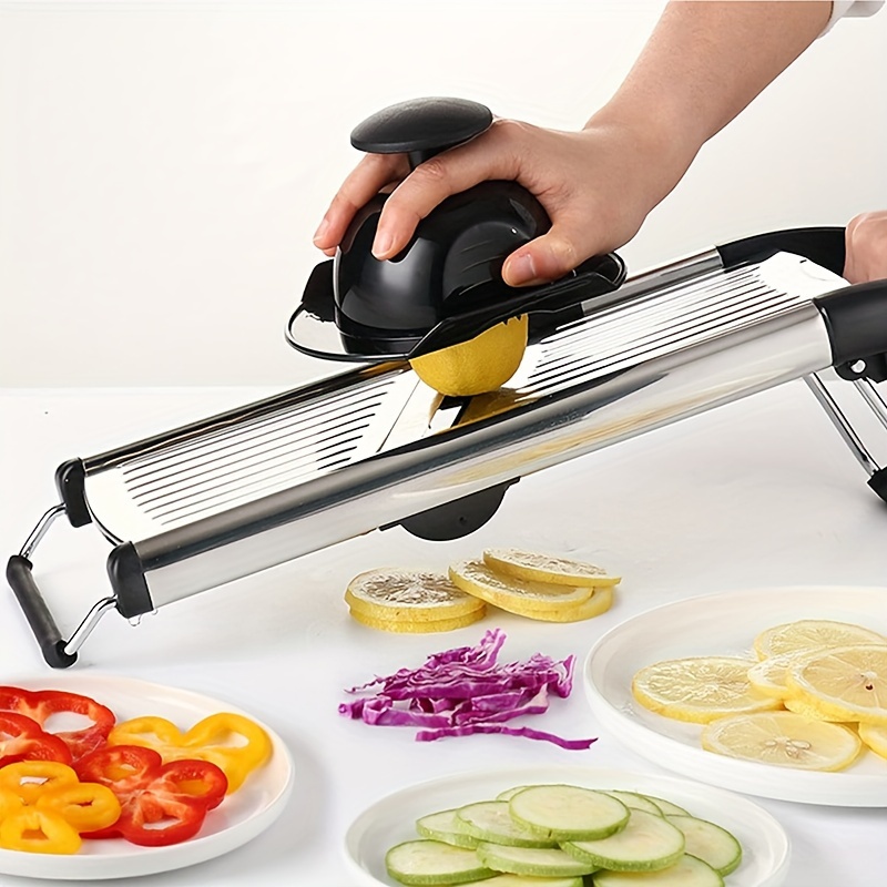 Mandoline Food Slicer with Waffle Fry Cutter, Adjustable Stainless Steel 