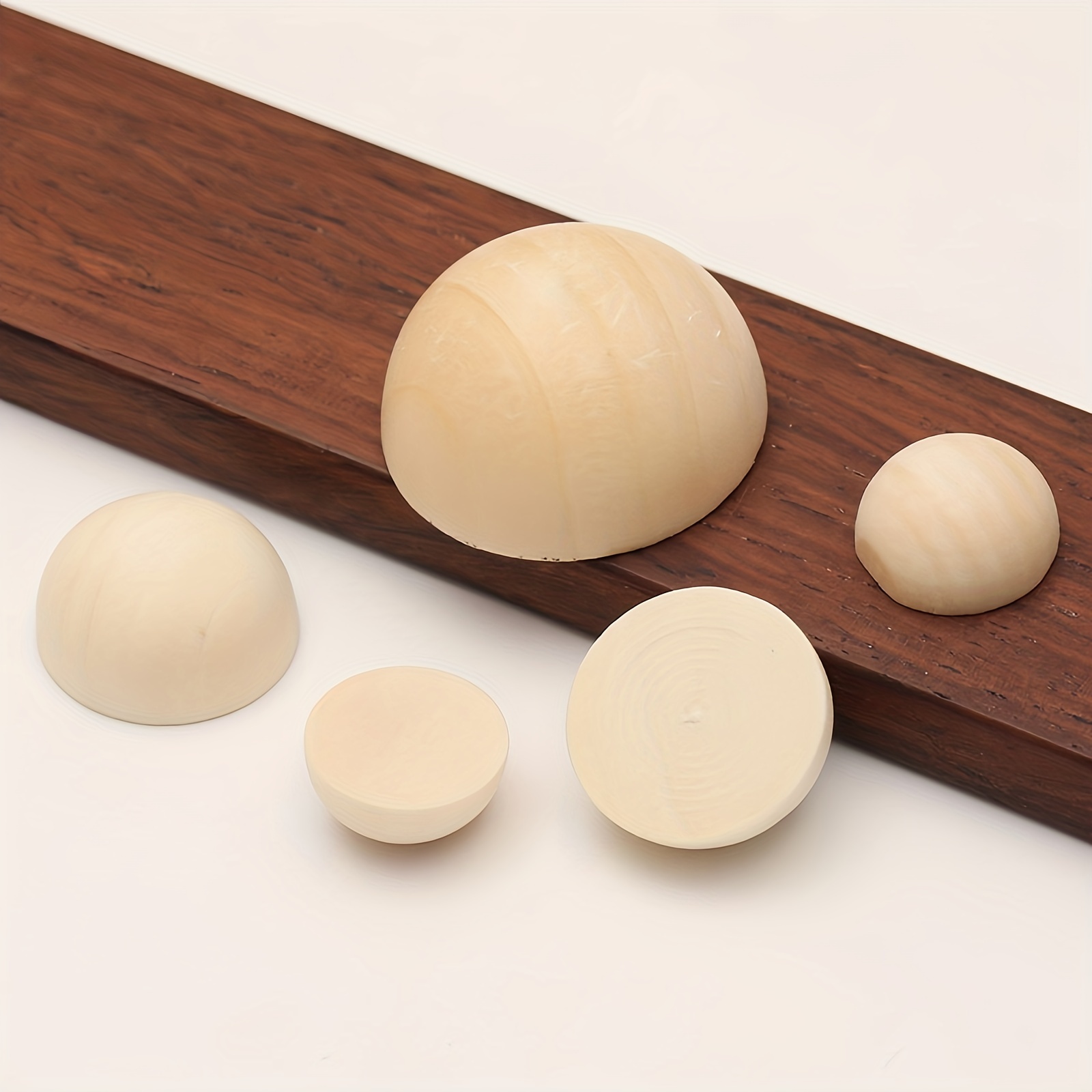 Half Round Wooden Beads Half Wood Balls Half Craft - Temu