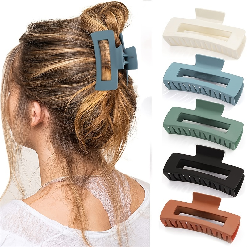 Hair Claw Clips for Thick Hair - 3pcs 4.3’’ Plastic Nonslip Jumbo Hair  Clips Strong Hold Hair Jaw Clips Big Hair Clips French Design Hair Styling