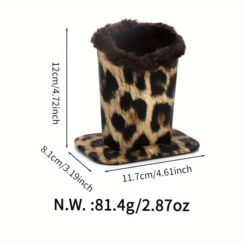 Leopard Plush Lined Eyeglasses Holder Anti scratch Pu - Temu