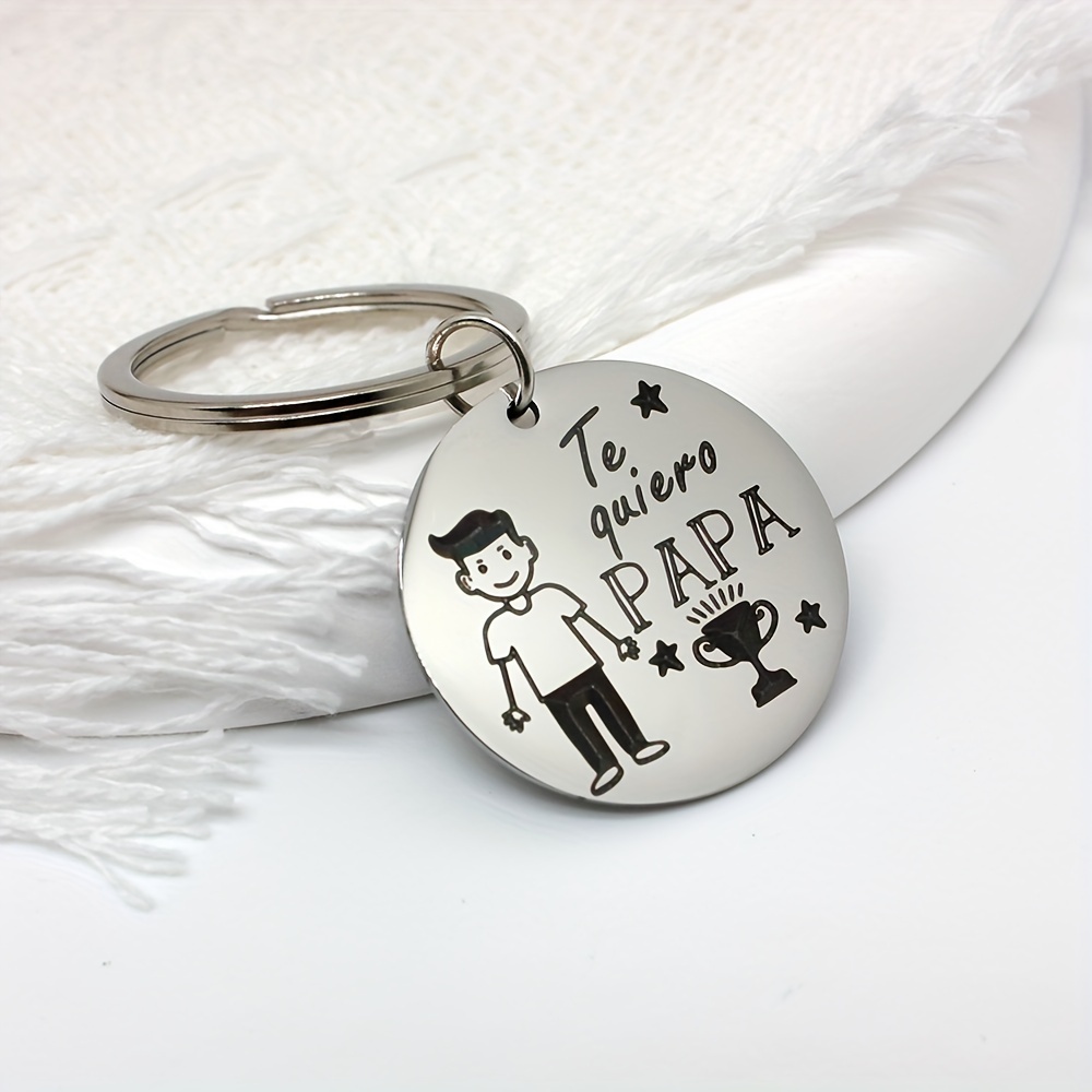 1pc I LOVE MAMA/PAPA Design Keychain Customizable Keyring Bag Accessory  Phone Pendant Car Ornament Gifts For Mom/dad