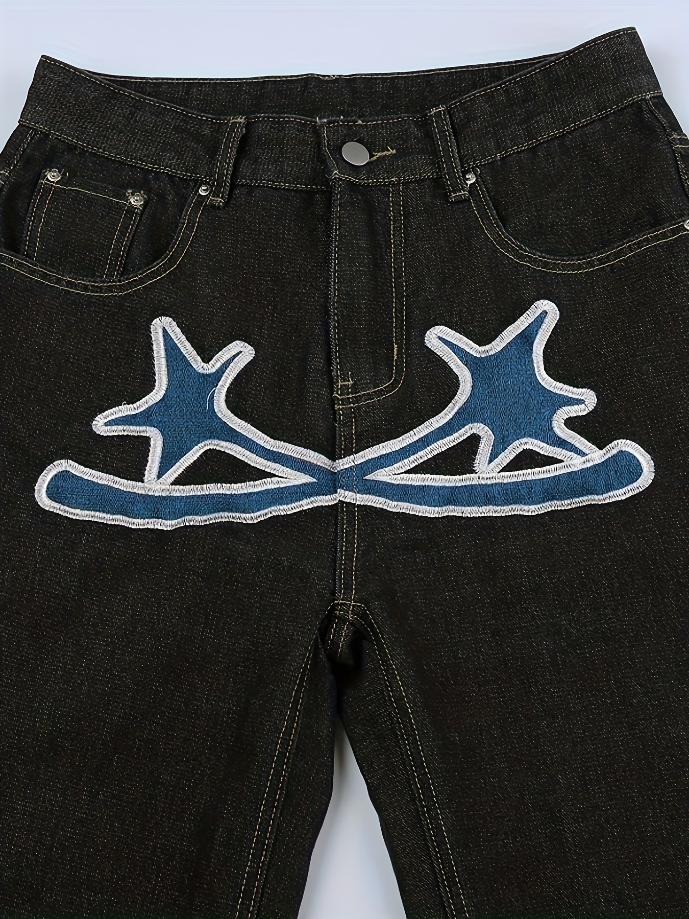 Jeans with hot sale embroidered stars