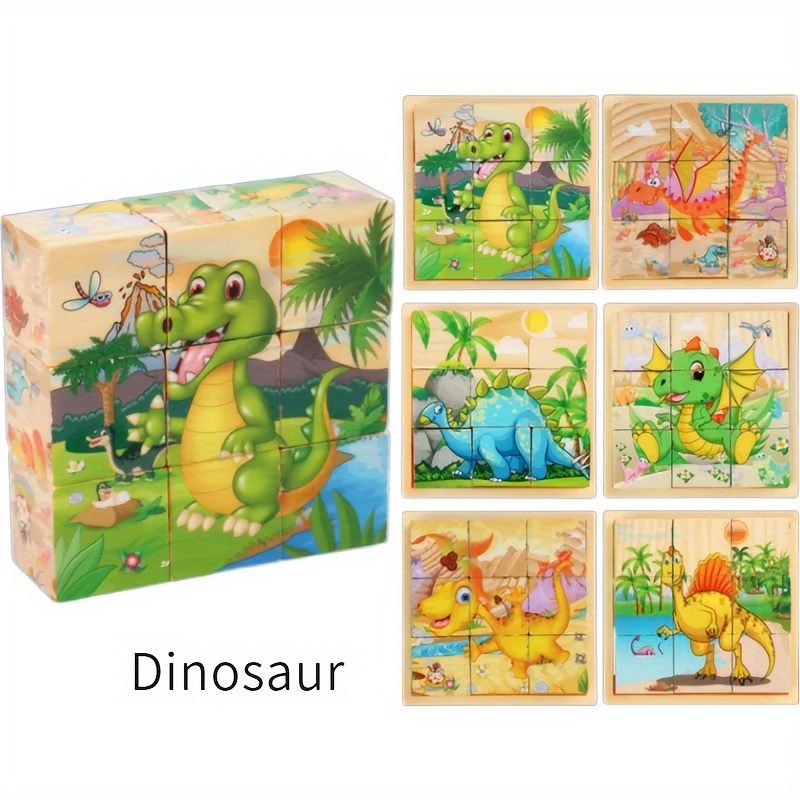 

6pcs Jigsaw Puzzles In The Dinosaur World, The Perfect Choice For Christmas, New Year And Other Holiday Celebrations- Enhances Intelligence Brings Intellectual Development And Happiness