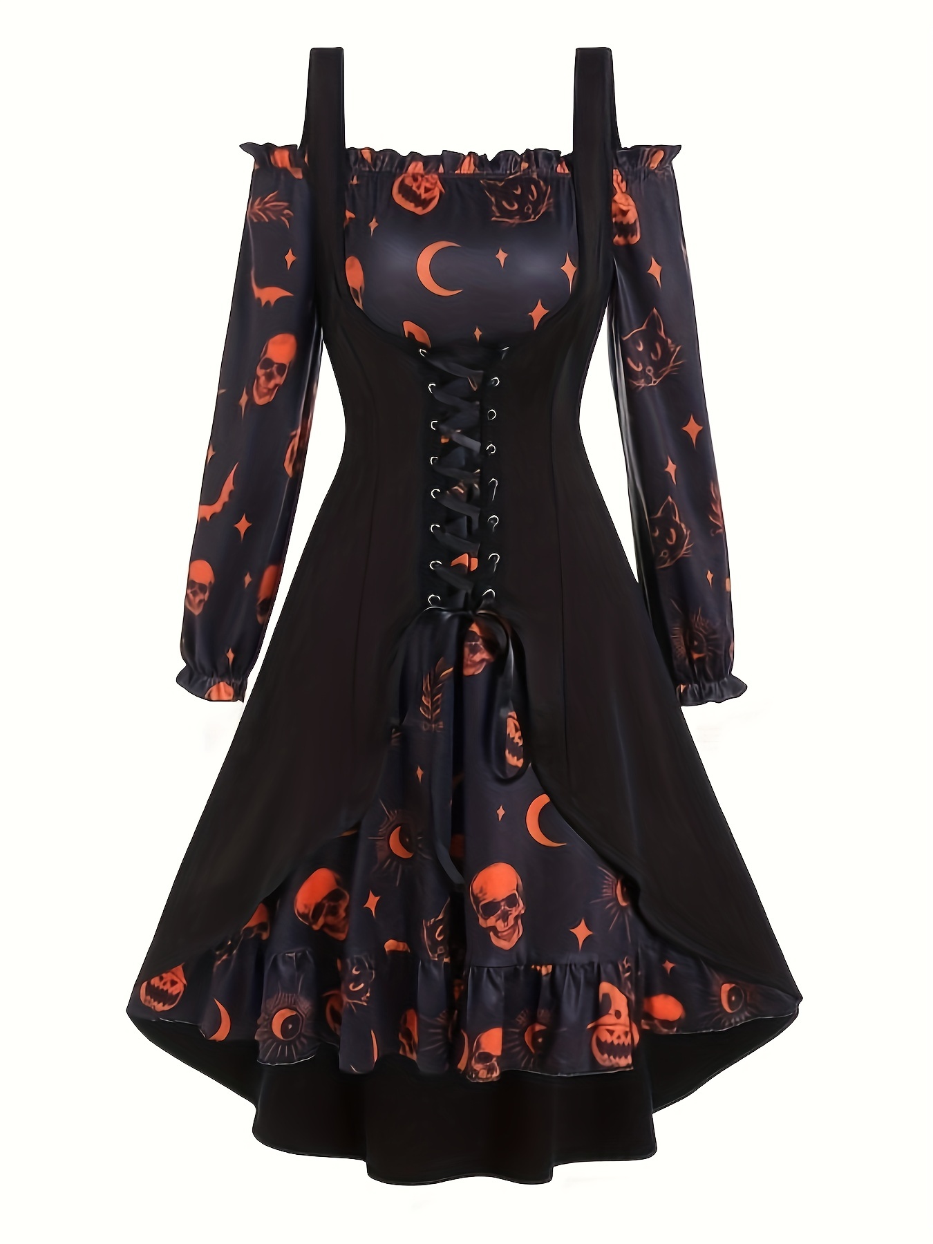 Plus Size Halloween Gothic Dress Vestito Gotico Donna Plus - Temu