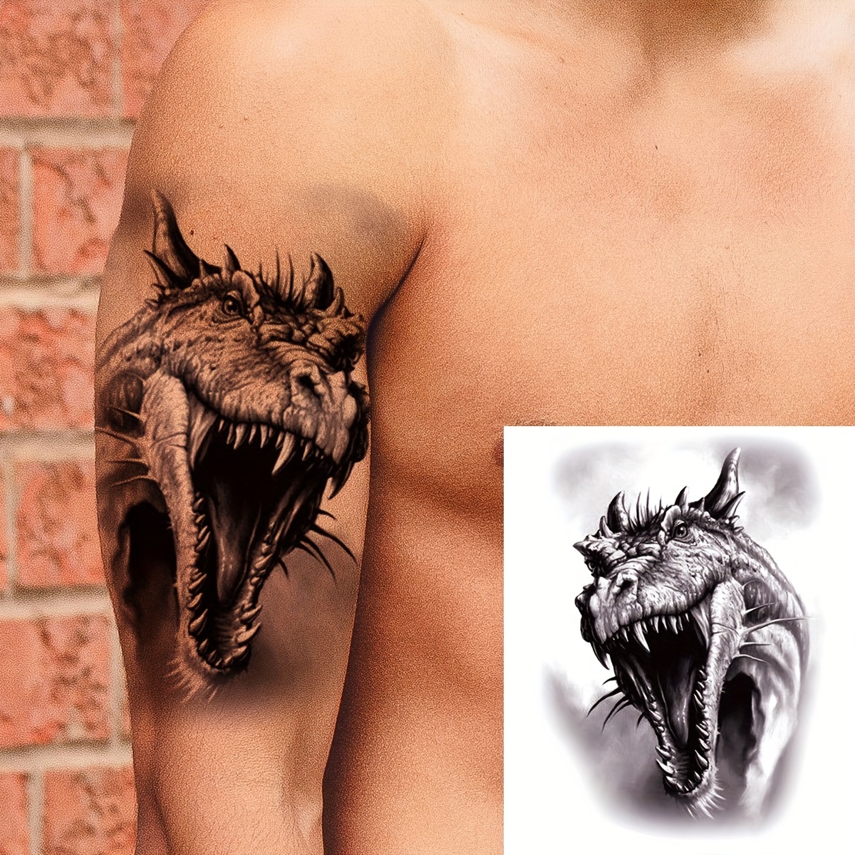 realistic 3d dragon tattoo