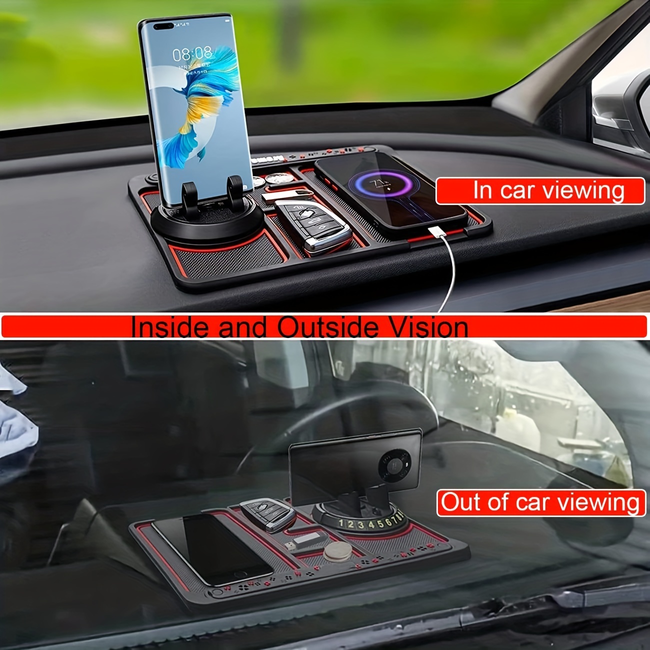 Rutschfestes Handypad fürs Auto,4-in-1-Auto-Anti-Rutsch-Handy-Pad