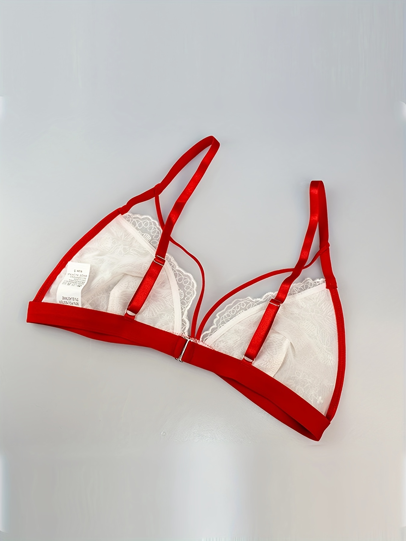 Contrast Lace Bra Panties Cut Push Bra Elastic Thong - Temu