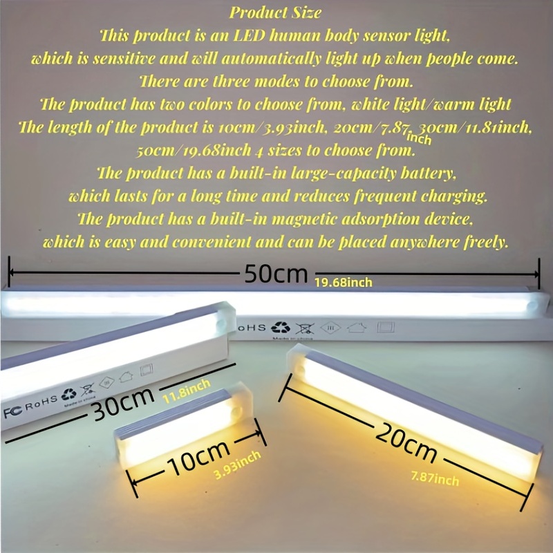 Generic 5Pcs LED Capteur Charnière , Lumière Sous Armoire, Lumière