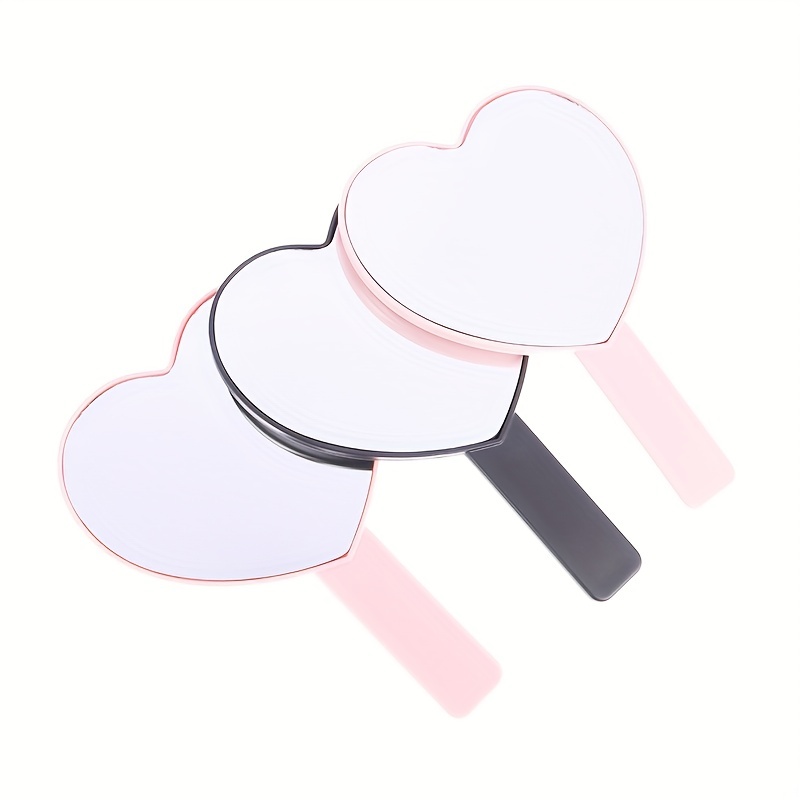 Heart Shaped Handheld Makeup Mirror Portable Travel Mirror