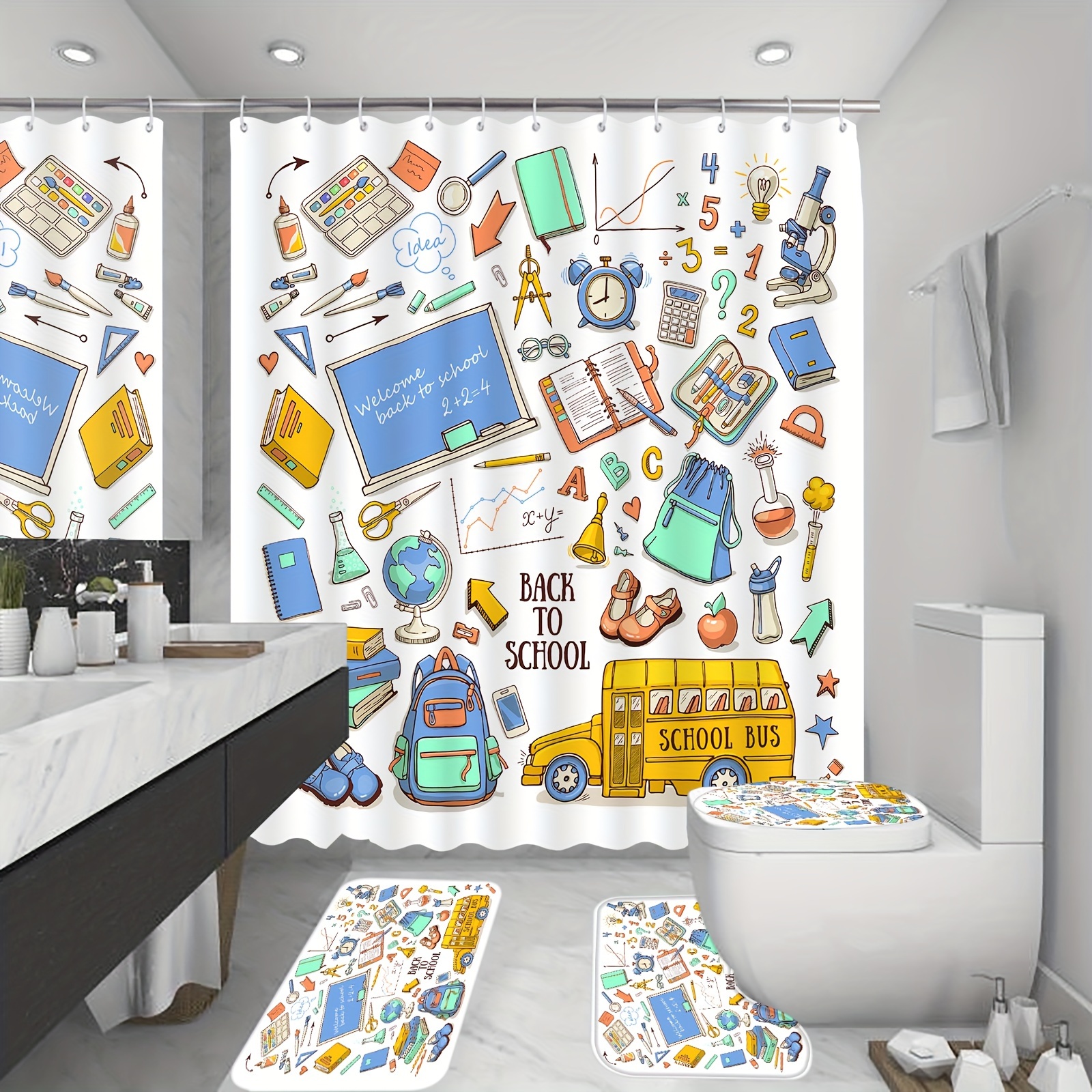 SpongeBob SquarePants Cartoon Shower Curtain Bathroom Decoration.