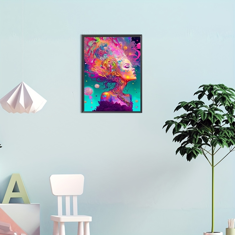1pc30*40cm/11.8inx15.7in Frameless DIY 5D Artificial Diamond Painting, S Watercolor Girl Diamond Painting, Handmade Home Gift
