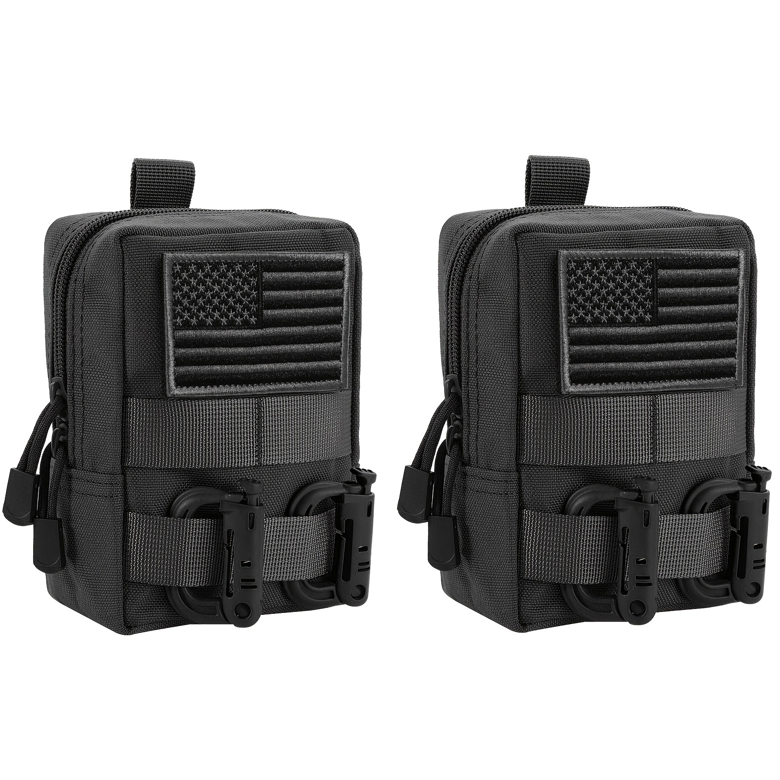 FUNANASUN 2 Pack Molle Pouches - Tactical Compact Water-Resistant EDC  Utility Pouch Bags