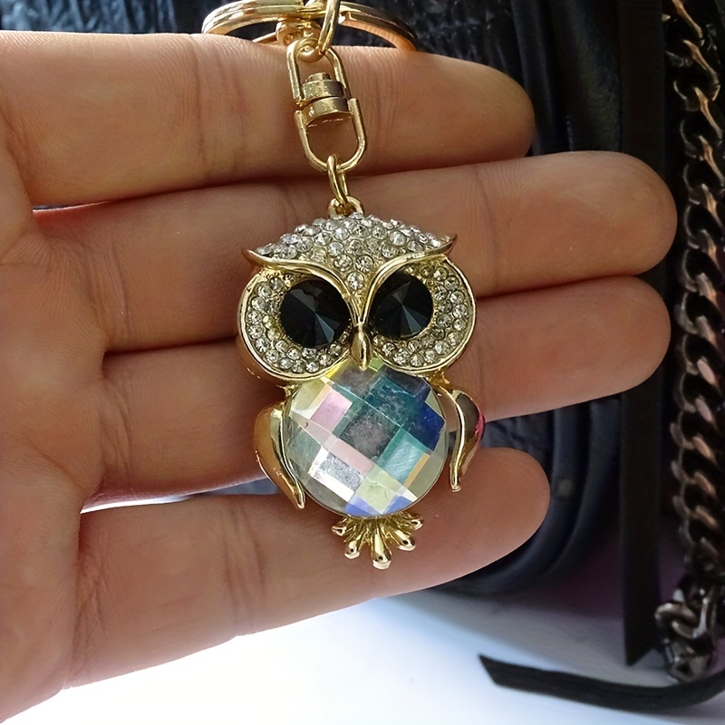 Colorful Cool Crystal Owl Keychain Full Rhinestone Key Holders