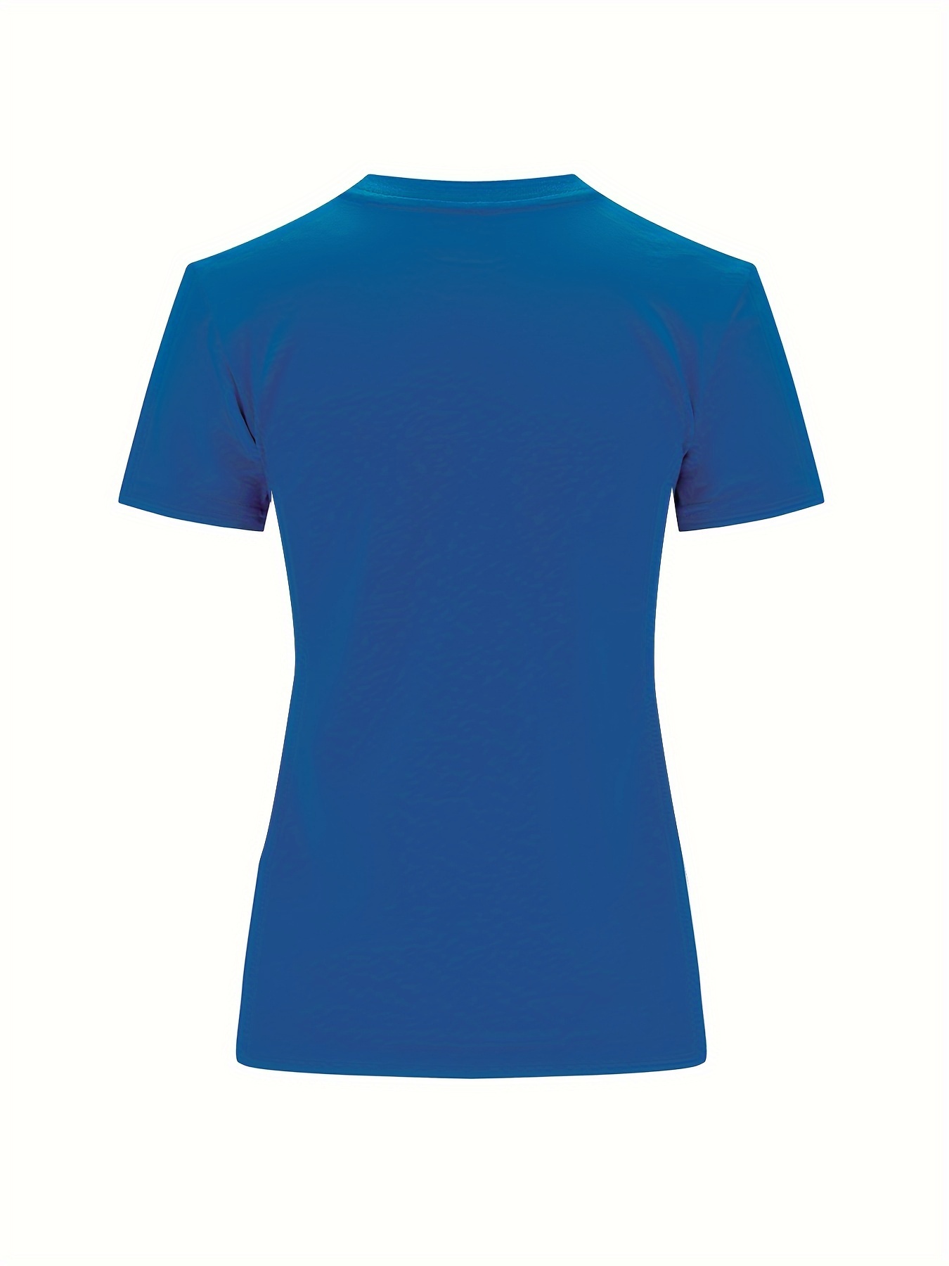 Solid Crew Neck T-Shirt, Casual Short Sleeve Top For Spring & Summer, Women'S Clothing