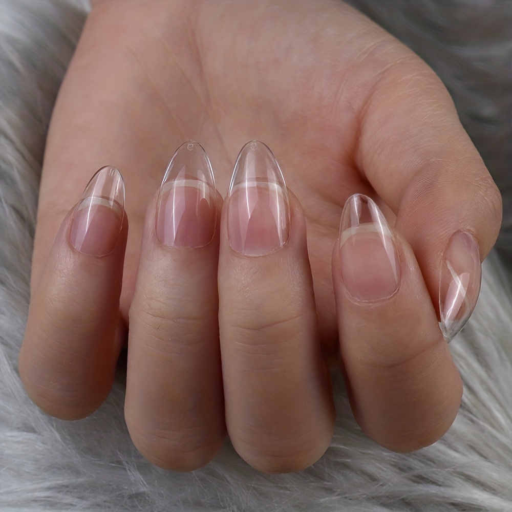 

500pcs Almond Shape Clear Nail Tips Full Coverage False Nail Art Tips, Ultra-thin Seamless Press On Nails For Diy Nail Extension And Decoration