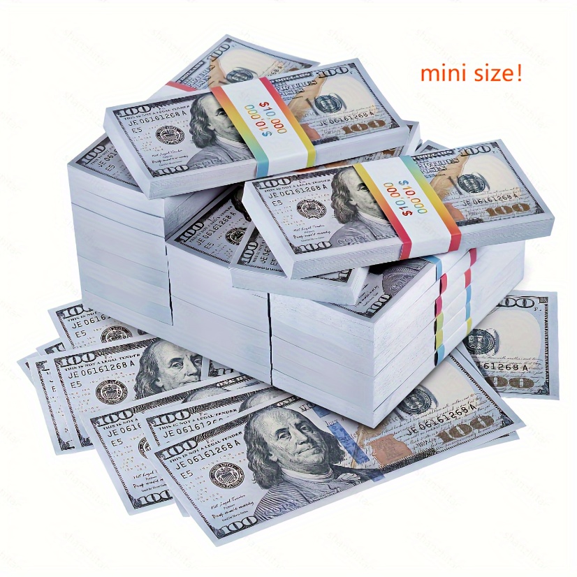 Ficheny Props Money 100 pcs for Music Videos,Kids Learning Toys and  Birthday Party