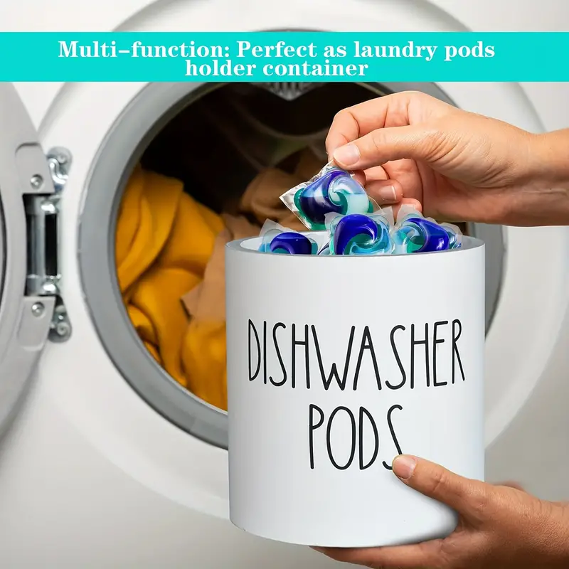 Rustic Round Dishwasher Pod Holder, Dishwasher Tablet Container, For  Kitchen Decor And Accessories, Laundry Detergent Pods Container With Lid  Laundry Detergent Storage, Kitchen Storage Container - Temu