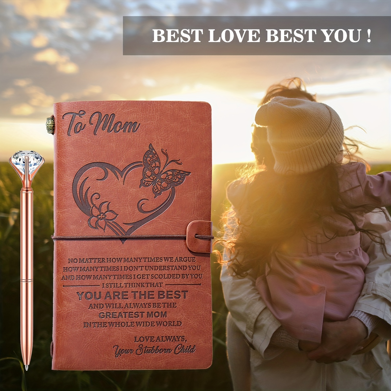 Mom Gifts To Mom Leather Journal Set With Pen Mother's Day - Temu