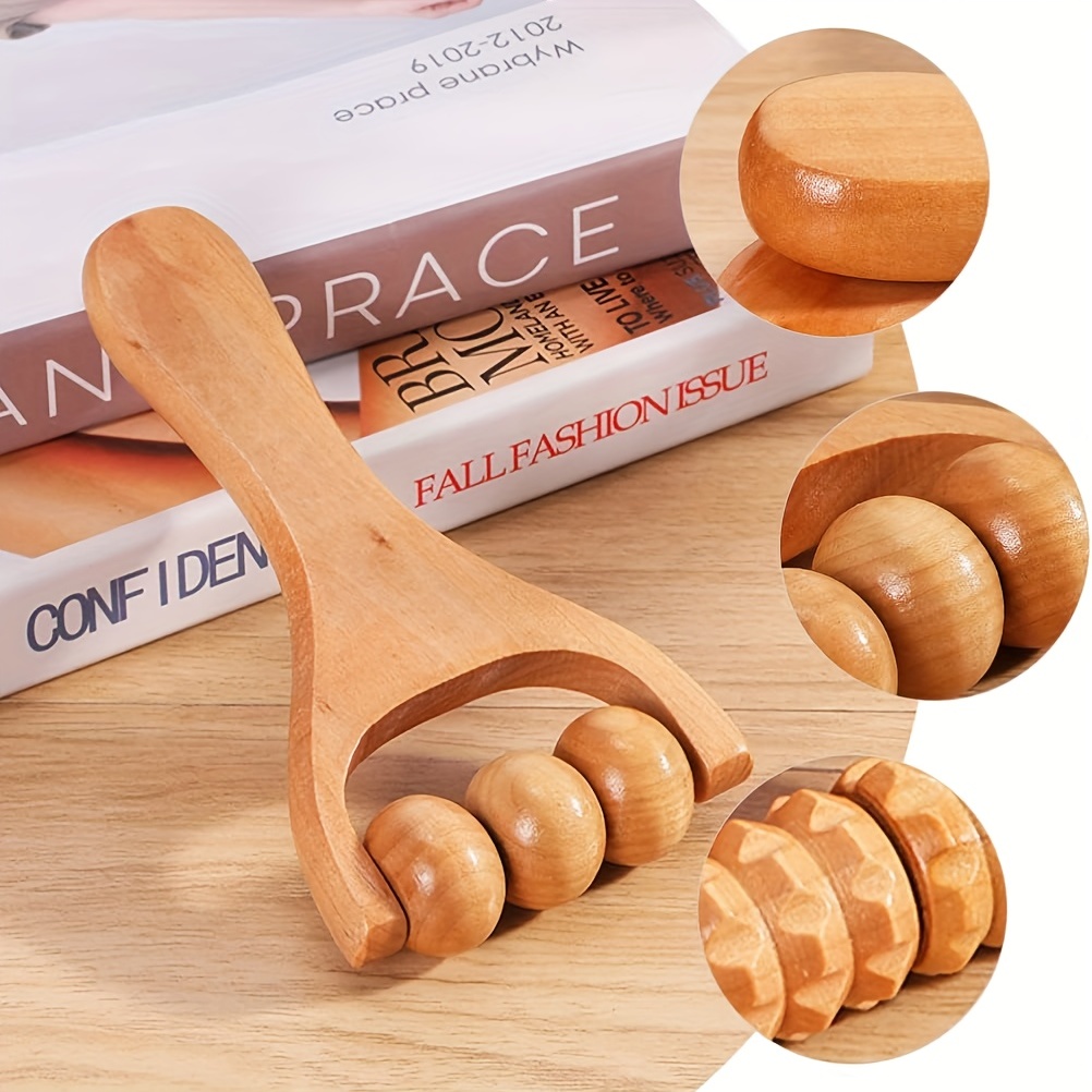 Wooden Massage Roller Wood Therapy Massage Tools for Body Shaping, Anti Cellulite Wood Roller Masssager, Manuel Wooden Fascia Massage Roller, Wood