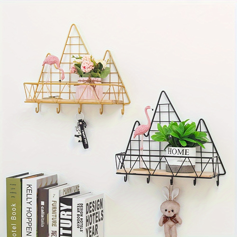 1pc Wall Decor Floating Shelves Wall Hooks, Retro Key Hook