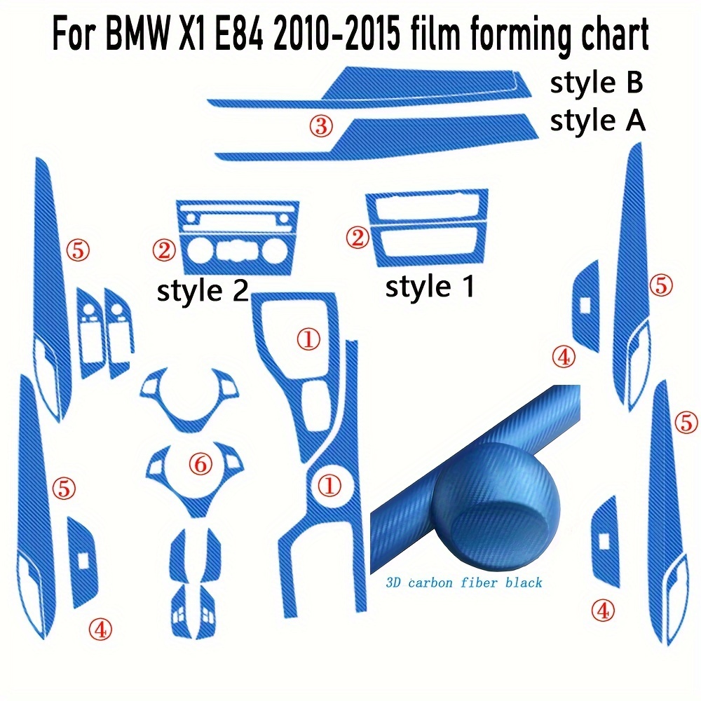 X1 E84 2010-2015 インテリア中央制御パネルドアハンドル 3d 5d カーボンファイバーステッカーデカールカースタイリングアクセサリー  | 最新のトレンドをショップ | Temu Japan