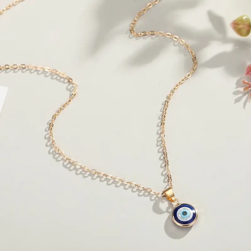 devils eye shape pendant necklace adjustable lucky meaning clavicle chain 1 pc details 5