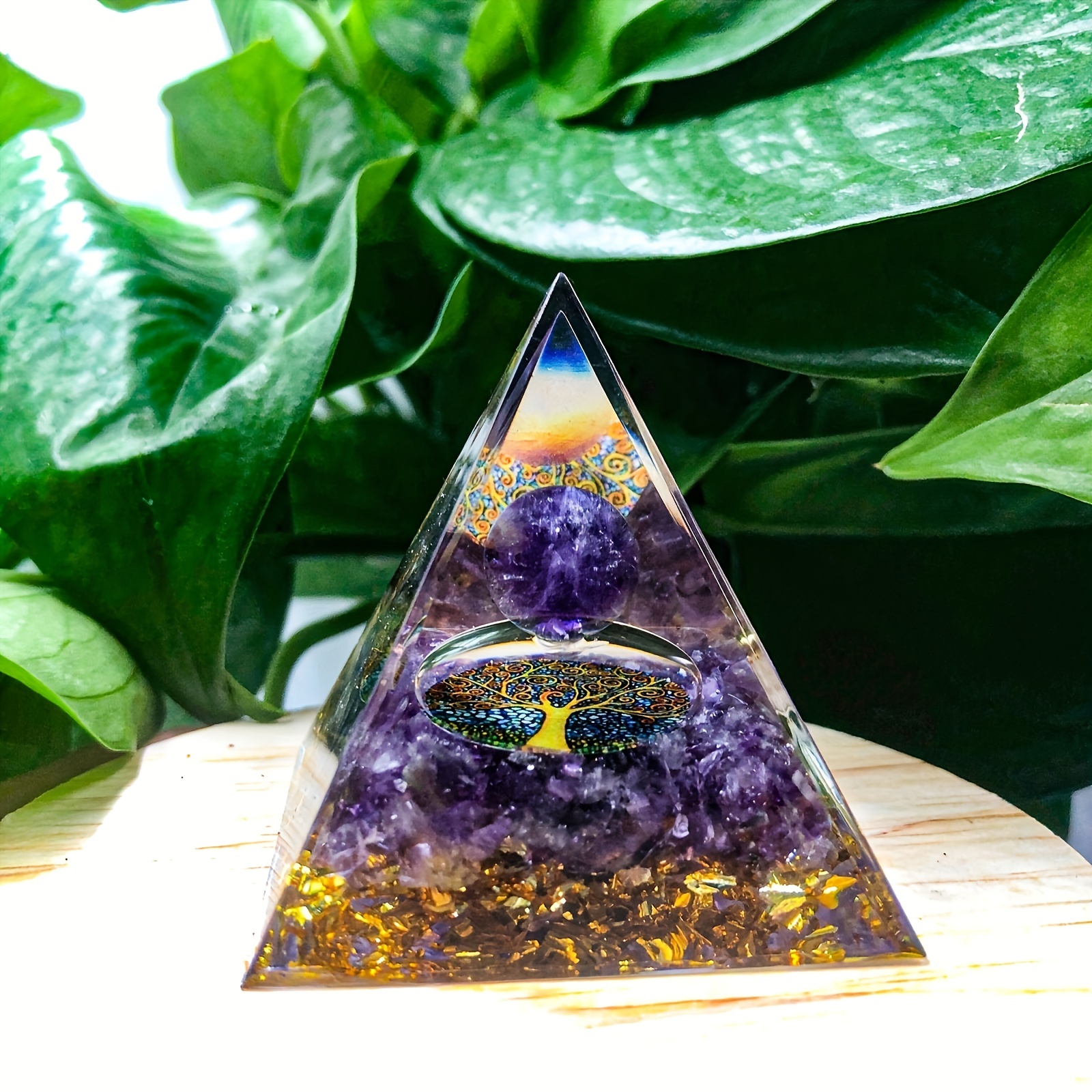 1pc Guarisci La Tua Casa Con La Piramide Orgone Dell'Albero Della Vita E La  Palla Di Ametista Per Portare Energia Positiva, Ridurre Lo Stress