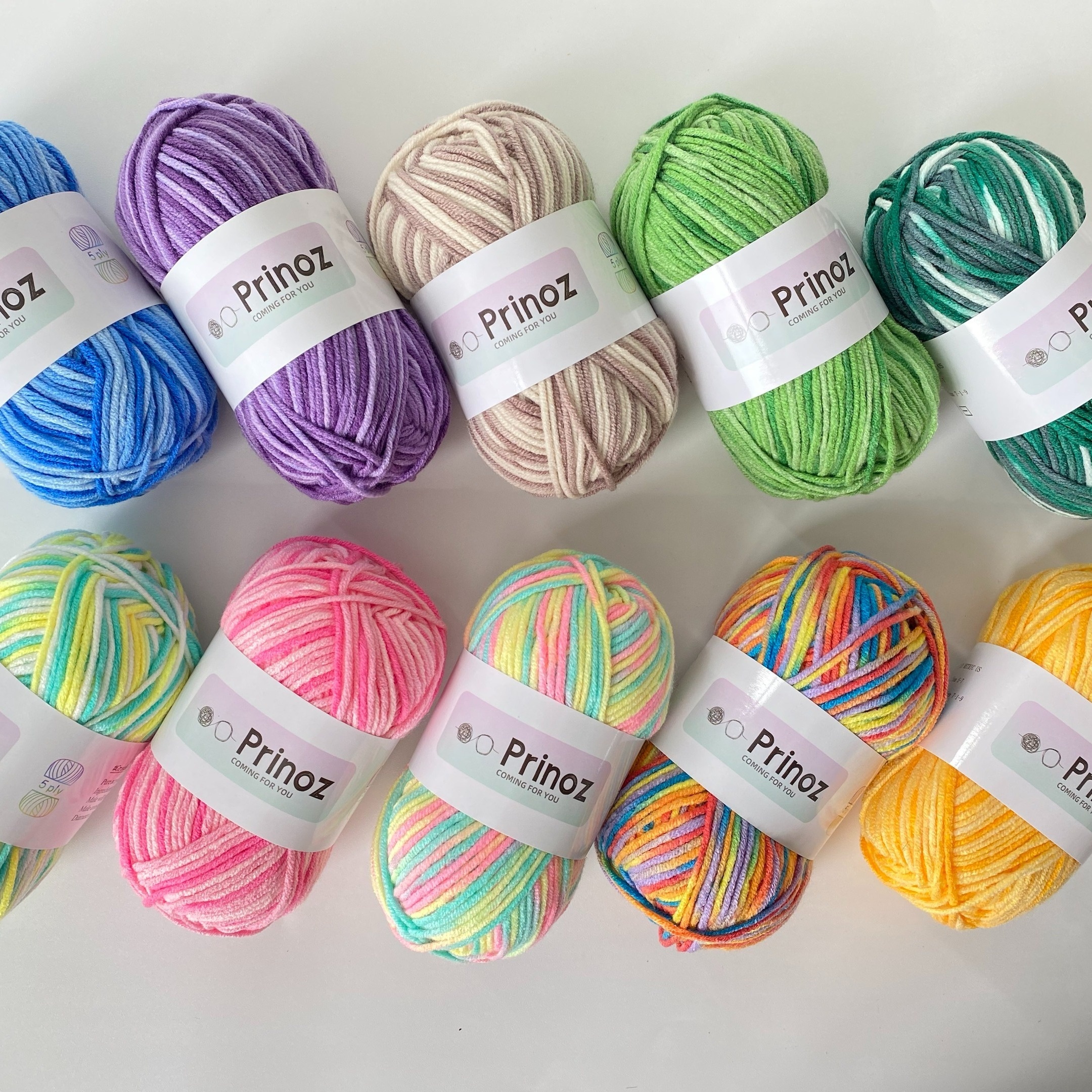 Txptco 100% Pure Wool Rainbow 50 g 3-Ply Thread Soft Yarn Gradient Multi  Color Hand Knitting Yarn for Crocheting (Orange,White,Brown,Light Yellow)